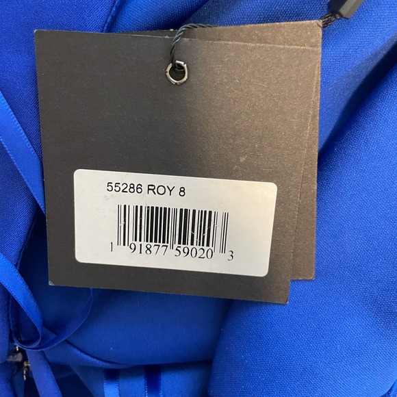 Mac Duggal One Shoulder Ruffle Mini Dress 55286 Royal Blue Size 8 New - Picture 13 of 14